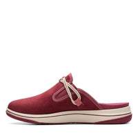 Clarks Women's Breeze Port Slip On Clogs in red - women's shoe - detail view
