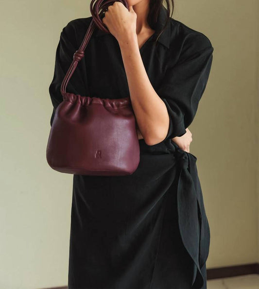 Indi & Cold - Women's Gathered Leather Bag