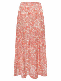 Peony Tiered Maxi Linen Skirt in carnation - women's skirt - alternate view