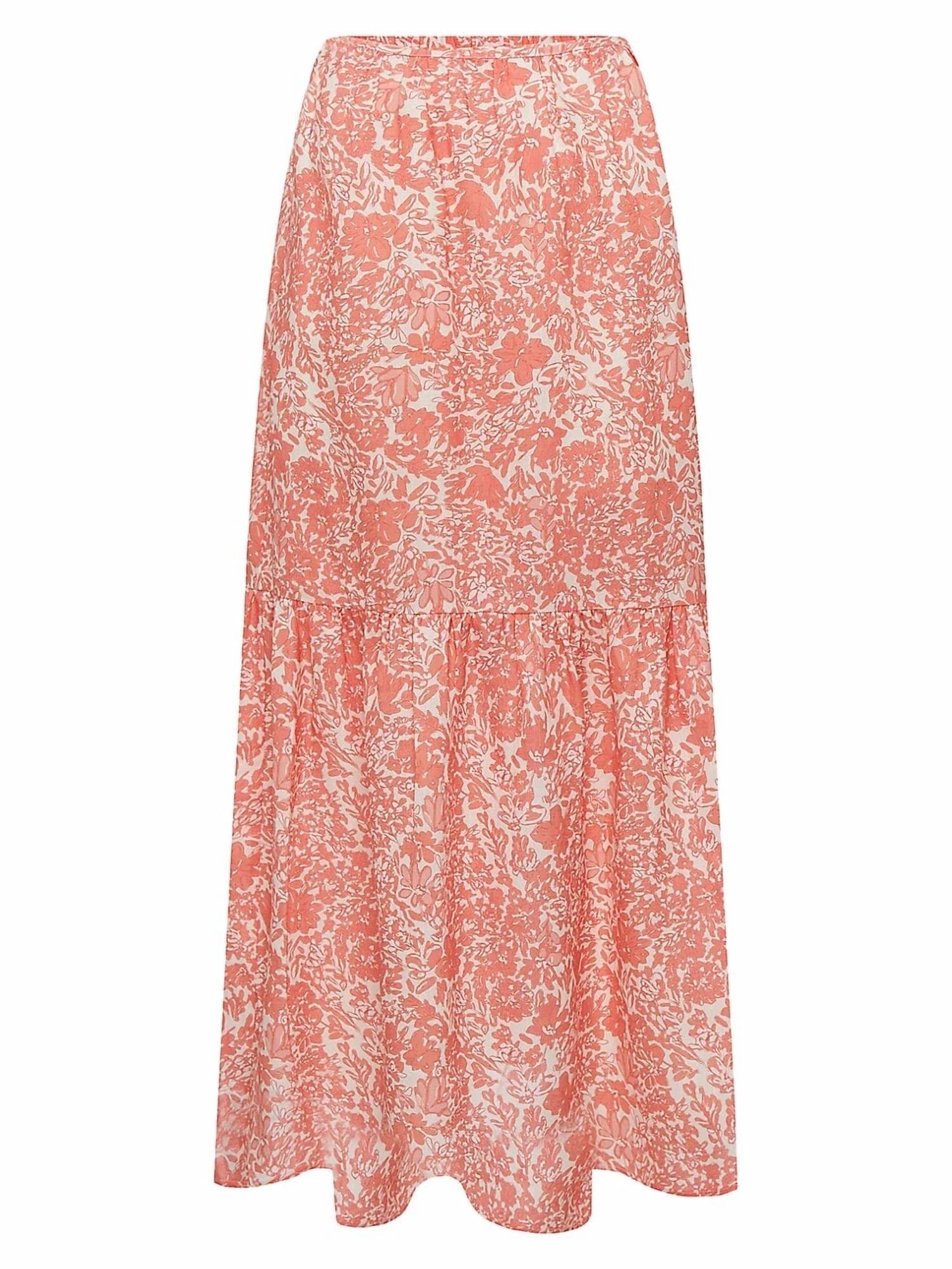 Peony Tiered Maxi Linen Skirt in carnation - women's skirt - alternate view