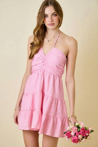 Day + Moon - Gianna Halter Gingham Mini Dress