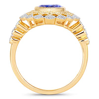 Diana M Jewels Women's Oval Natural Tanzanite Fashion Ring (2.50 Ct) - Classic Plus in 14k yellow gold - women's jewelry - alternate view