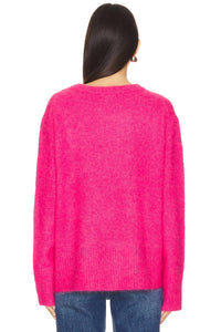 PISTOLA Ivy Crewneck Sweater in hot pink - women's sweater - alternate view