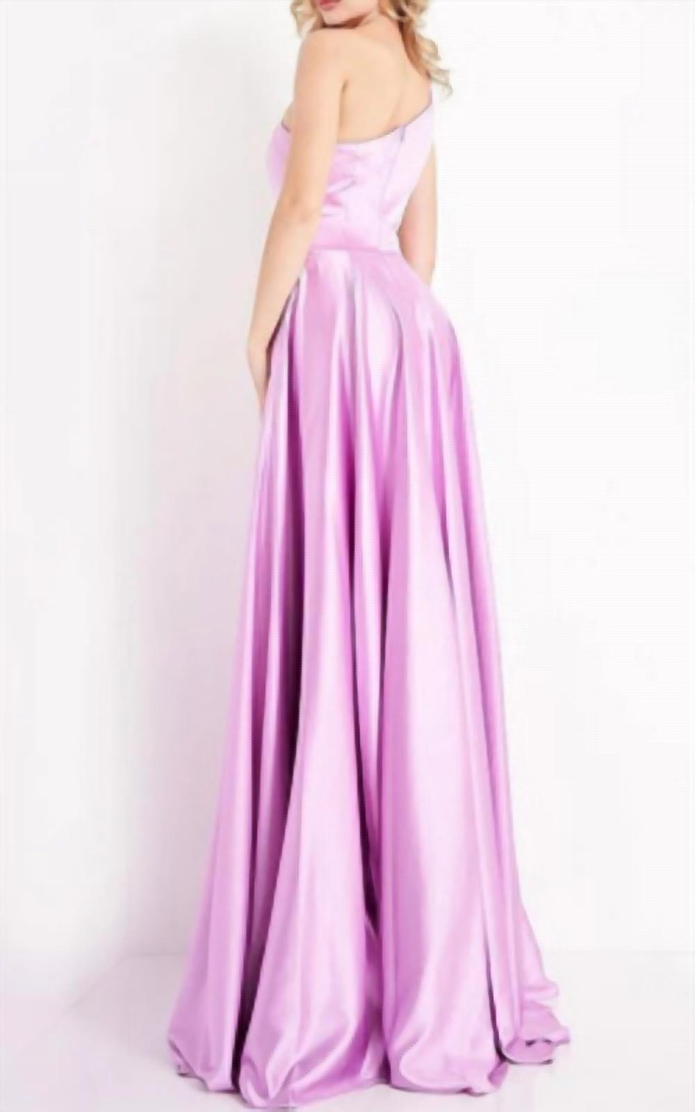 Jovani - One Shoulder Satin Gown