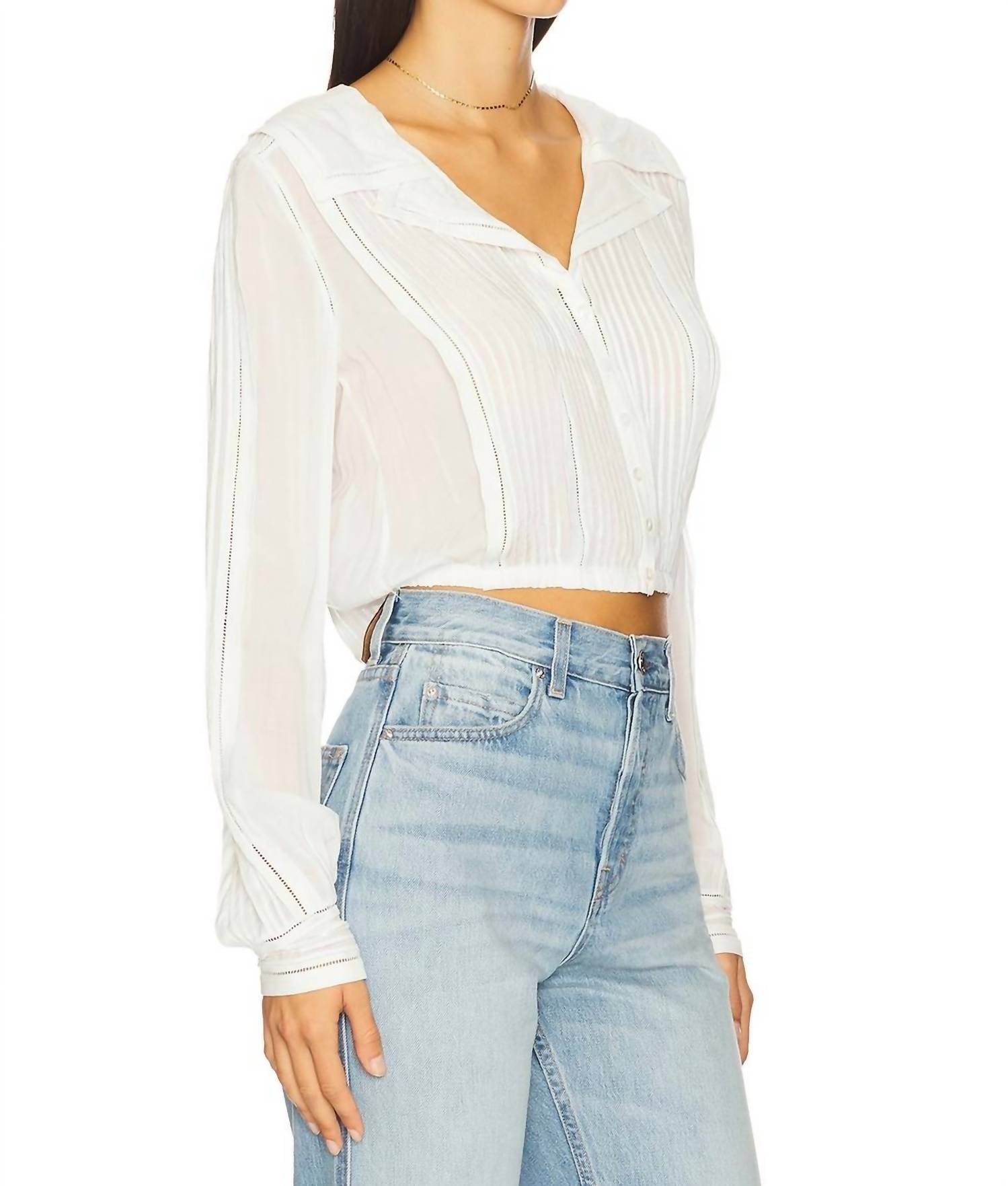Favorite Daughter - Cropped Button Down Daisy Top