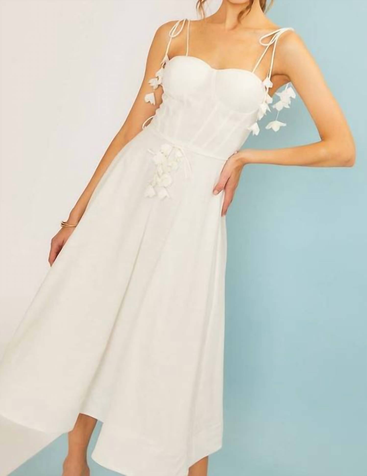 Main Strip - Tie Belt Flare Midi Dress