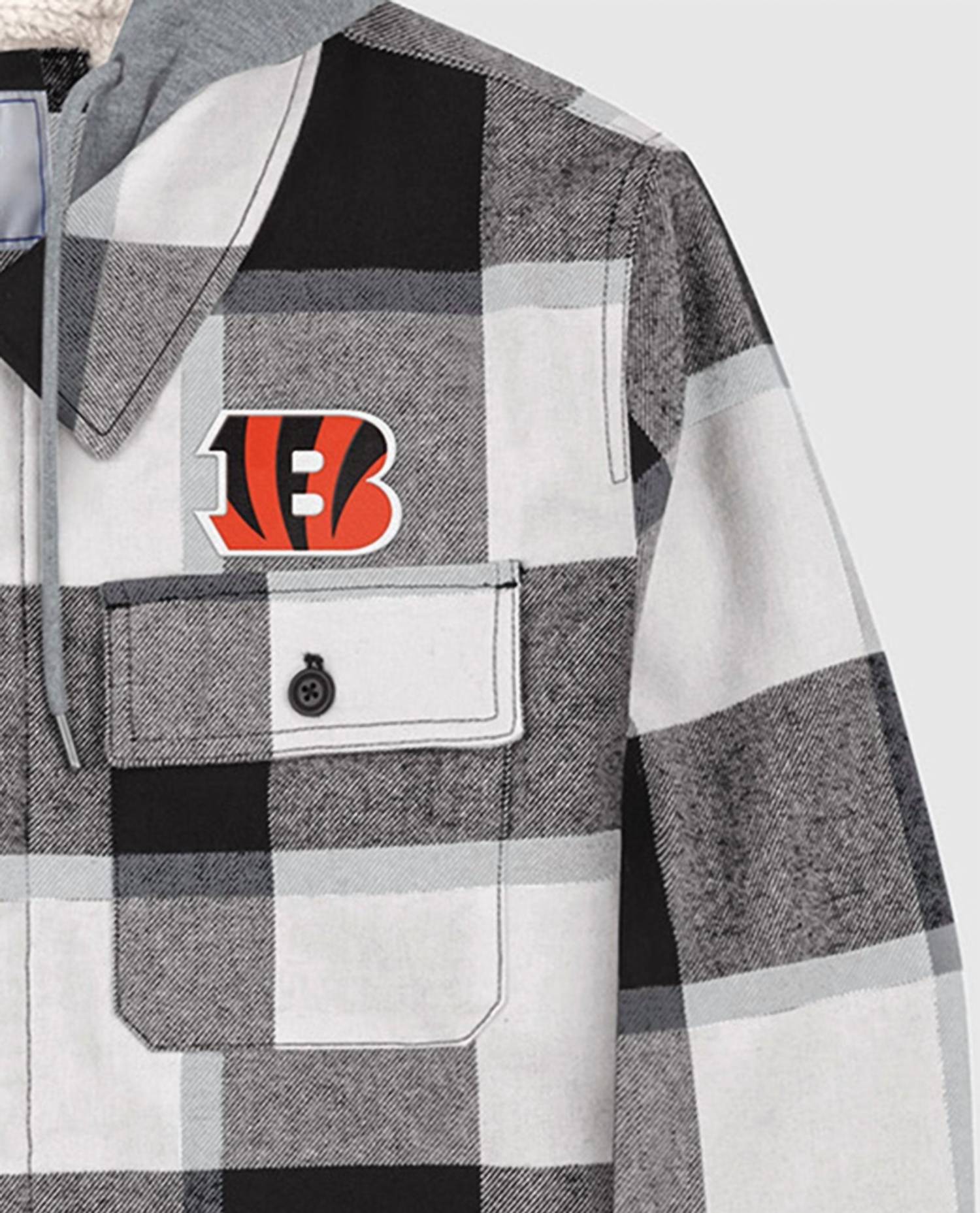 Starter - Men's Cincinnati Bengals The Big Joe Sherpa Lined Plaid Jacket