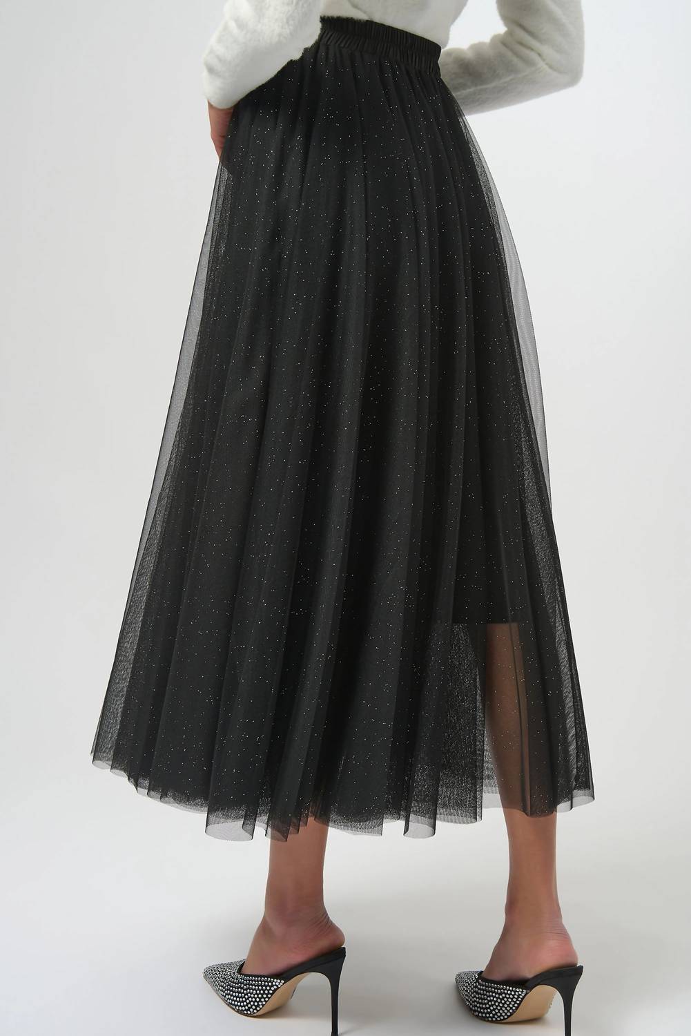 Joseph Ribkoff - Glittered Tulle Flared Skirt