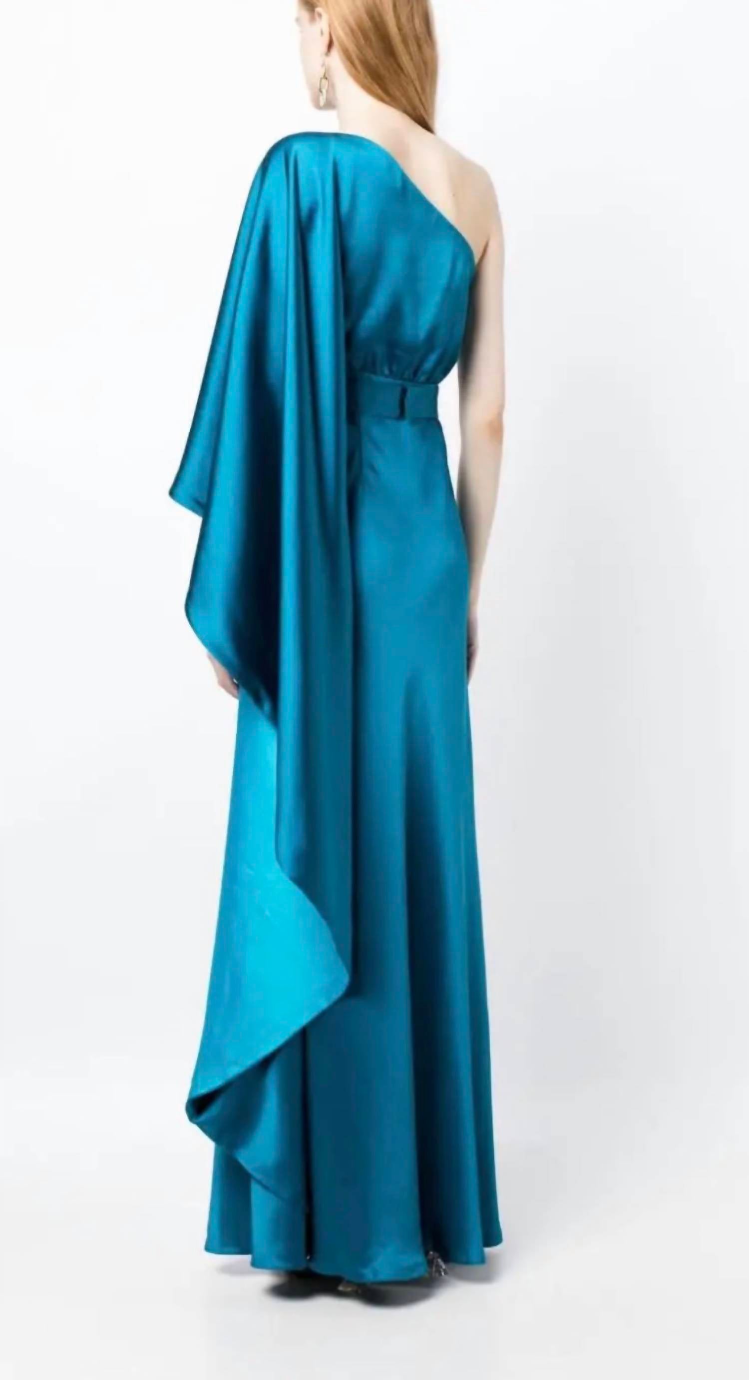 Sachin & Babi - Zahara One-shoulder Satin Gown