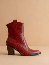 OASIS SOCIETY Women's Tara Two Paneled Western Boots in red - women's shoe