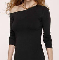 heartloom Asymmetrical Rib Jersey Midi Dress in black - women's dress - alternate view