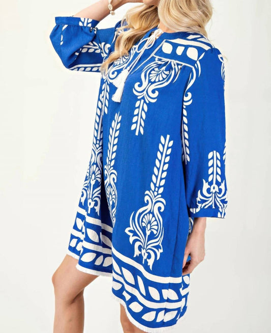Gigio - Aztec Fringe Boho Mini Dress