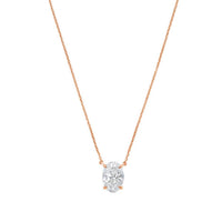 Diana M Jewels - 4.00 Ct Lab-grown Oval-cut Diamond East–west Pendant Necklace