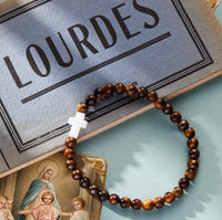 Holy Water Bracelet - Men's Tiger Eye Cross Bracelet