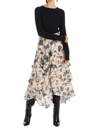 ALLISON NEW YORK ELLA MIDI SKIRT in ivory black 1 - women's skirt - view 4