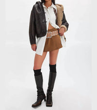 Free People - Paradise Found Suede Skort