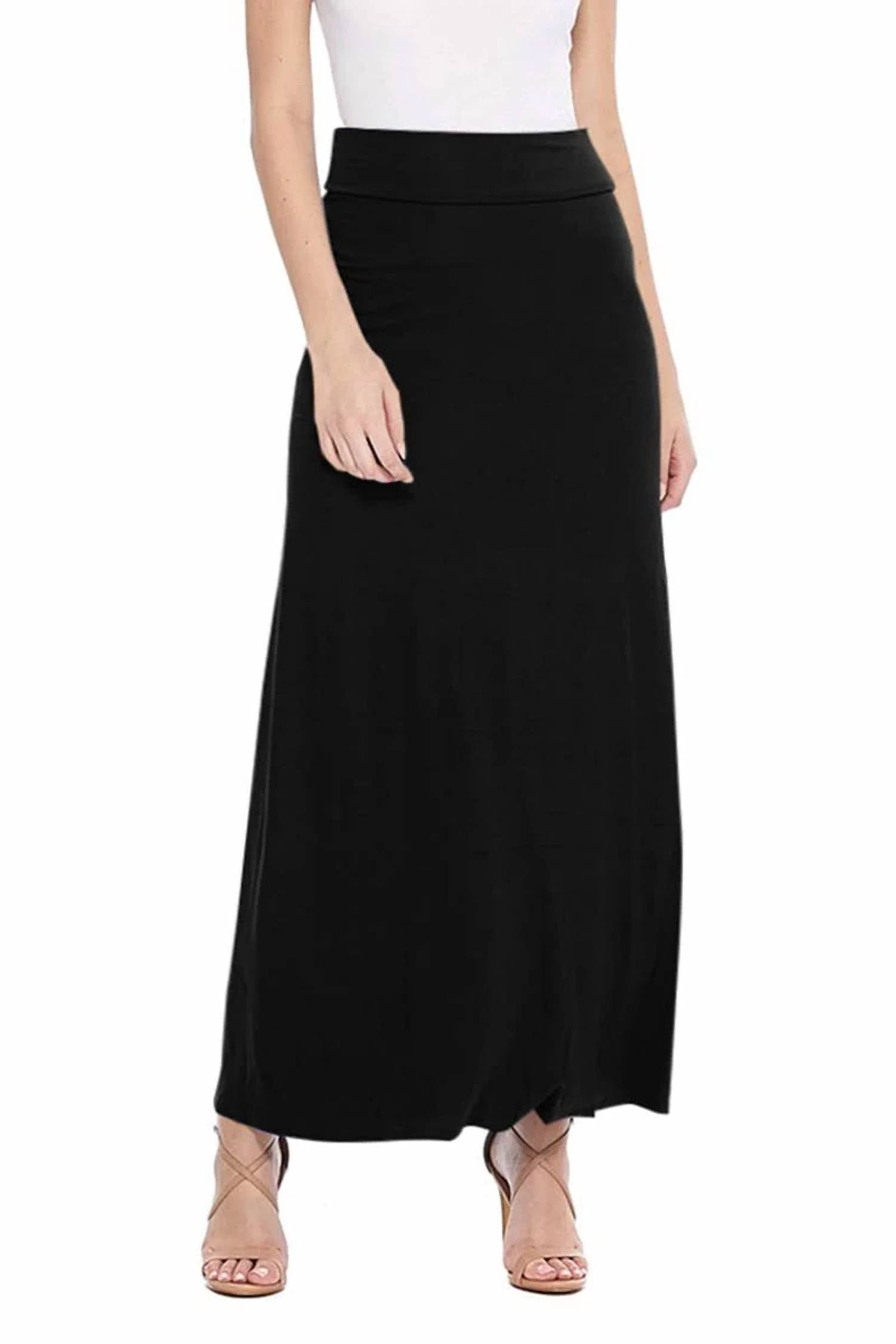 Moa Collection - Women's Casual Relaxed Fit Solid Maxi Skirt
