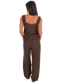 Blu Pepper - Breezy Escape Square Neck Top And Wide Leg Pants Two Piece Set