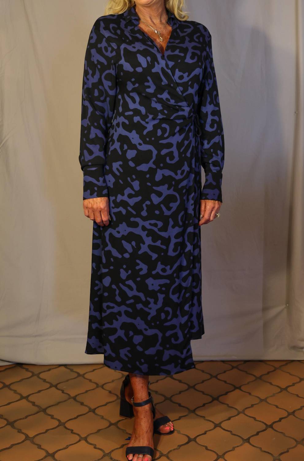 Wild Pony - Abstract Midi Wrap Dress