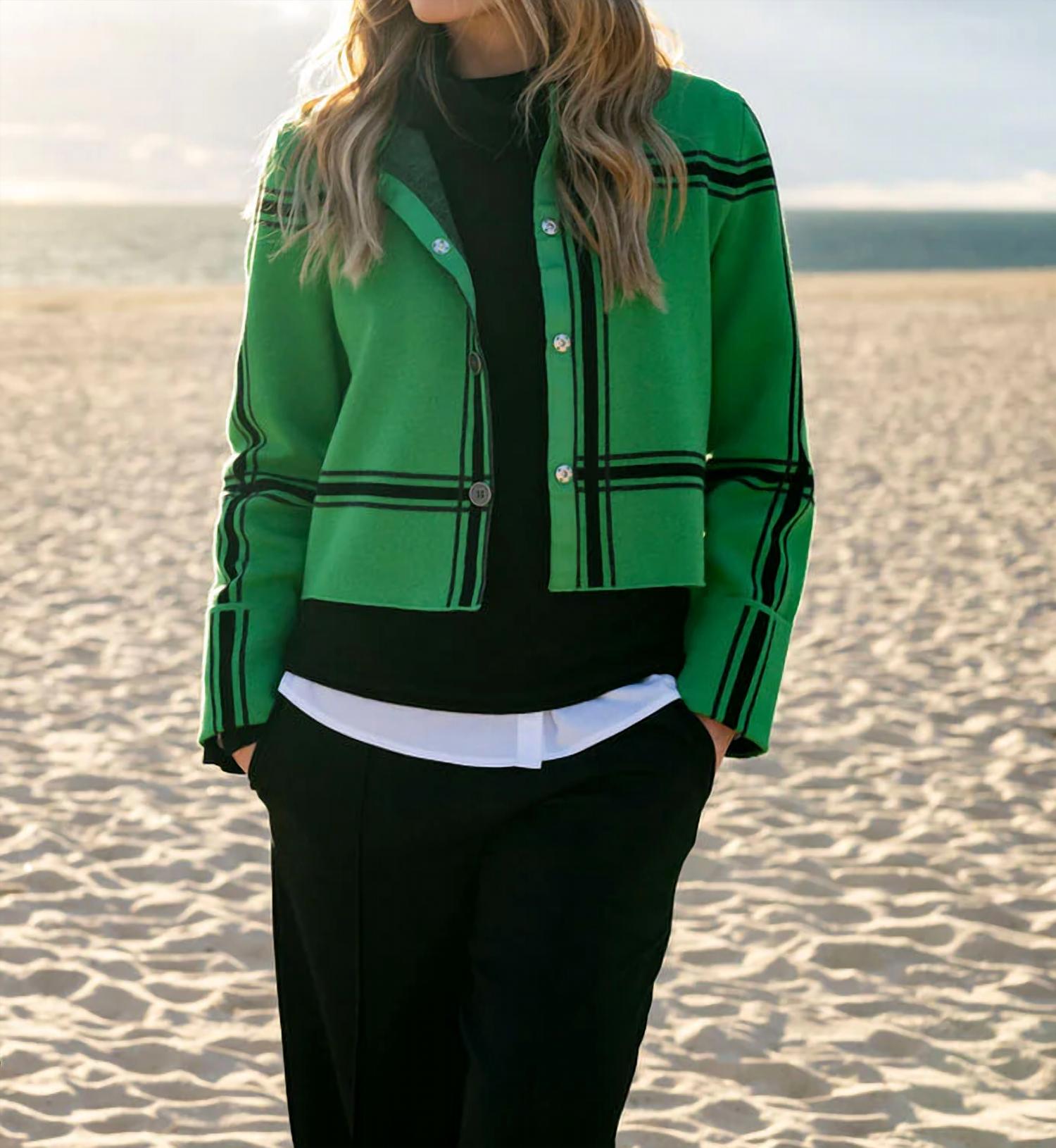 Marble - Cropped Check Knit Jacket