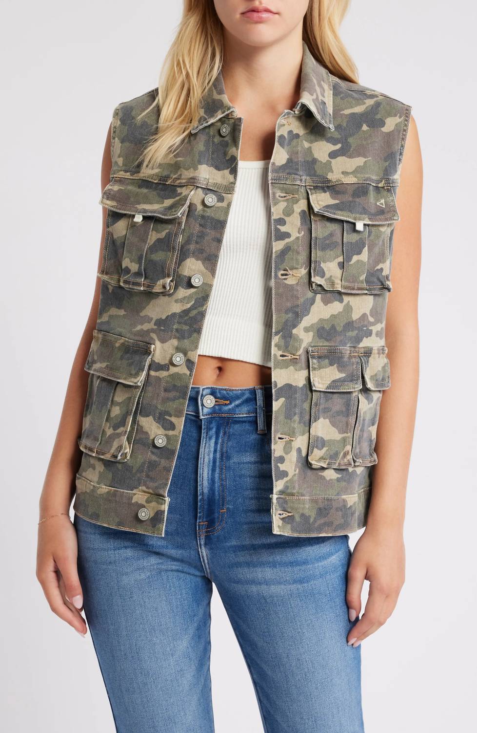 Hidden - Sleeveless Denim Vest