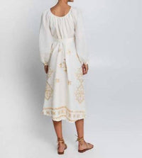 Greek Archaic Kori - Lefkada Midi Dress With Belt