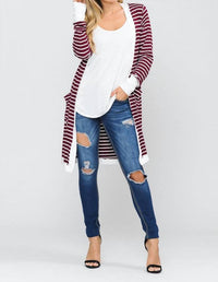 Susi - Stripe Midi Open Cardigan