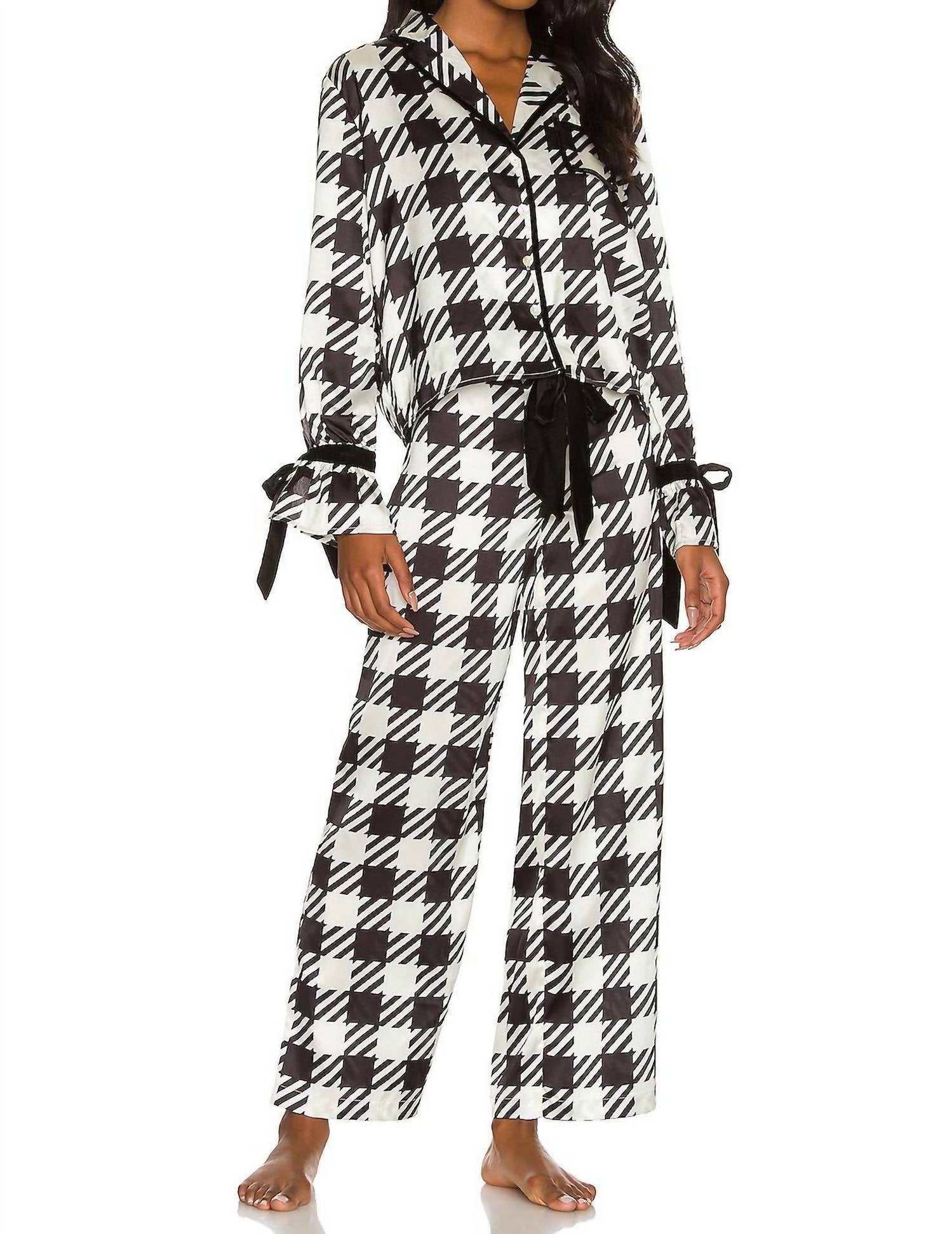 Beach Riot Lee Ann & Brook Set in houndstooth - women's sleepwear