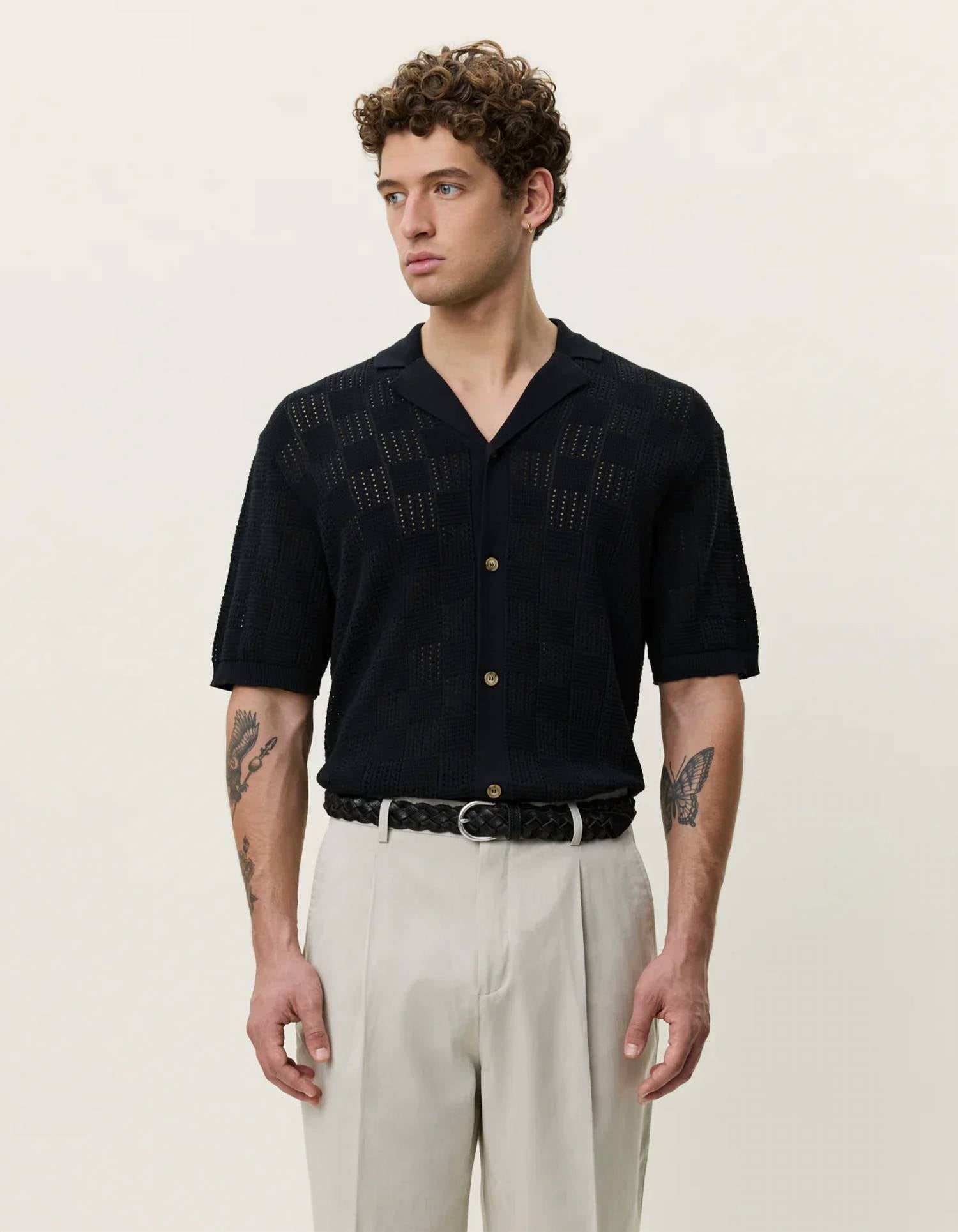 Les Deux - Square Knitted Short Sleeve Shirt
