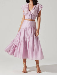 ASTR Zira Top in lavender - women's shirt - alternate view