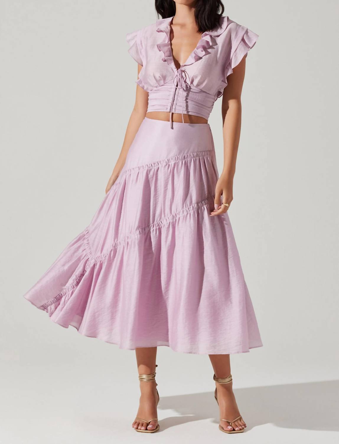 ASTR Zira Top in lavender - women's shirt - alternate view