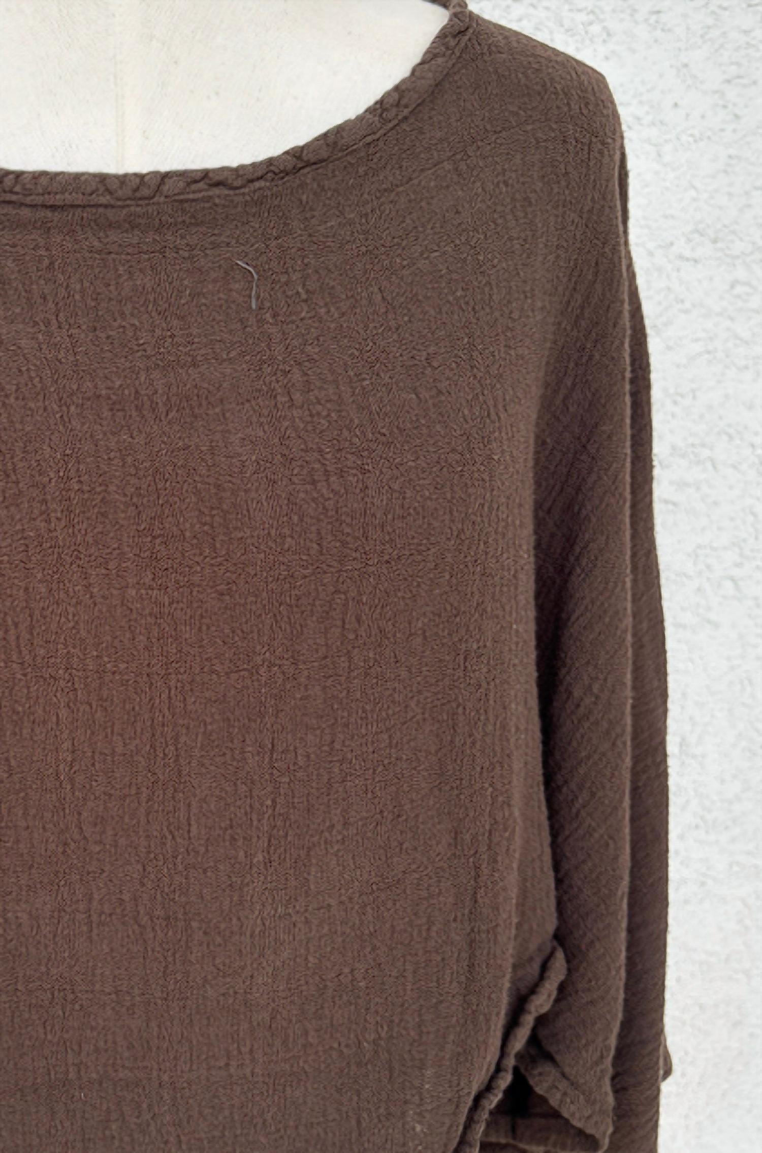 Oh My Gauze! Women's Vanna Top in espresso - women's blouse - detail view