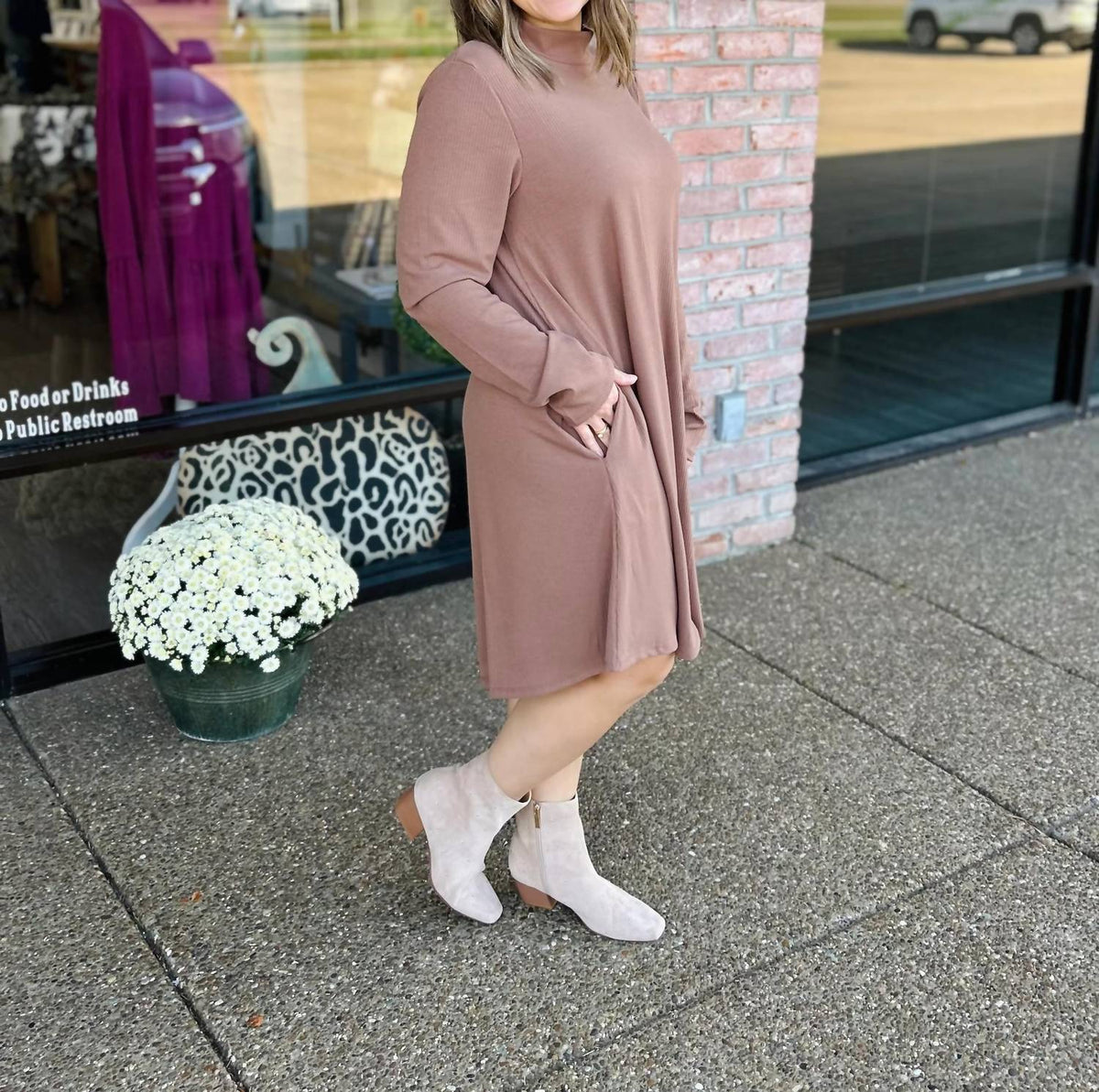 Mittoshop - Mock Neck Sweater Midi Dress