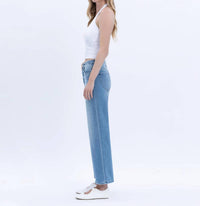 Lovervet - Willa Tummy Control High Rise Crop Wide Jeans