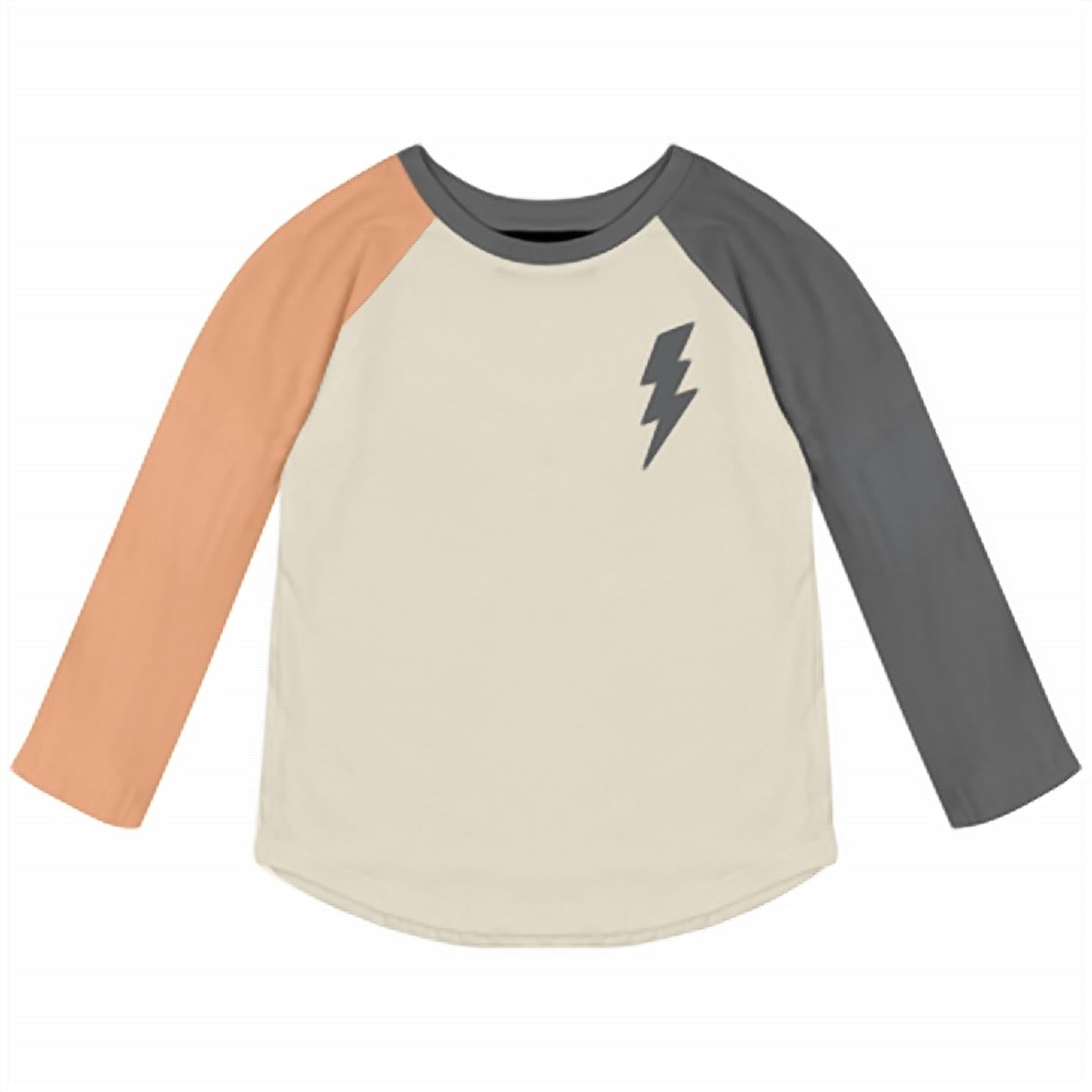 TINY WHALES Kid's Long Sleeve Bolt Tee in orange - kids' long sleeve top