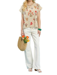 Umgee - Drawstring Linen Blend Top