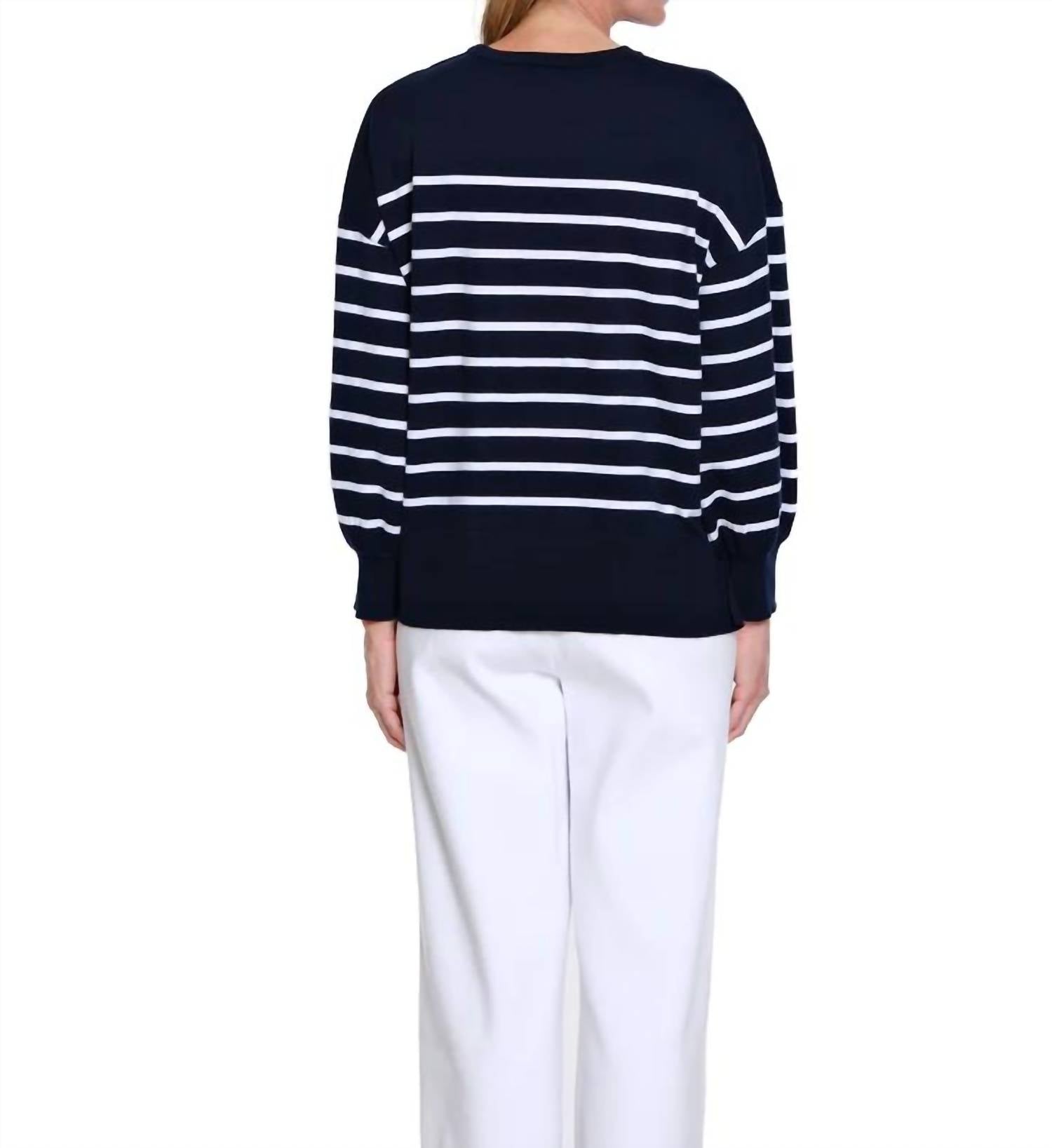 Multiples - Drop Shoulder Crewneck Sweater Top