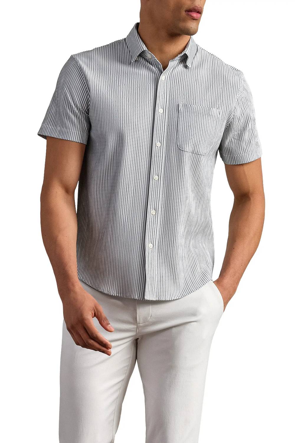 Rhone - Commuter Seersucker Short Sleeve Button Down Shirt