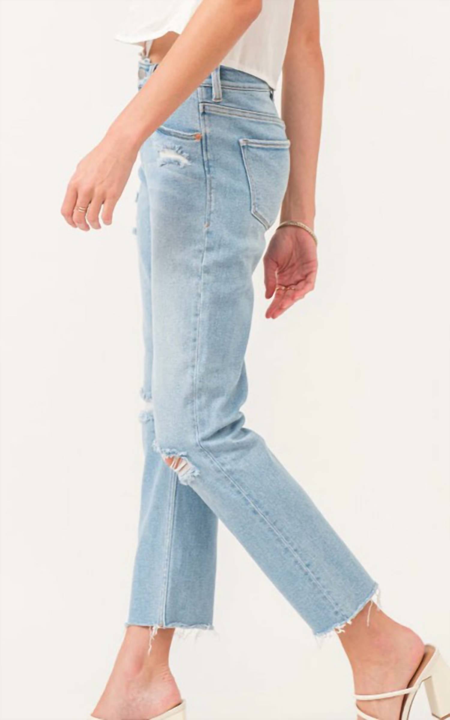 DEAR JOHN DENIM Jodi Super High Rise Cropped Jeans in daytona - women's jeans - detail view