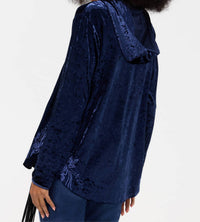 Johnny Was - CARMEL CRUSHED VELVET ZIPUP HOODIE
