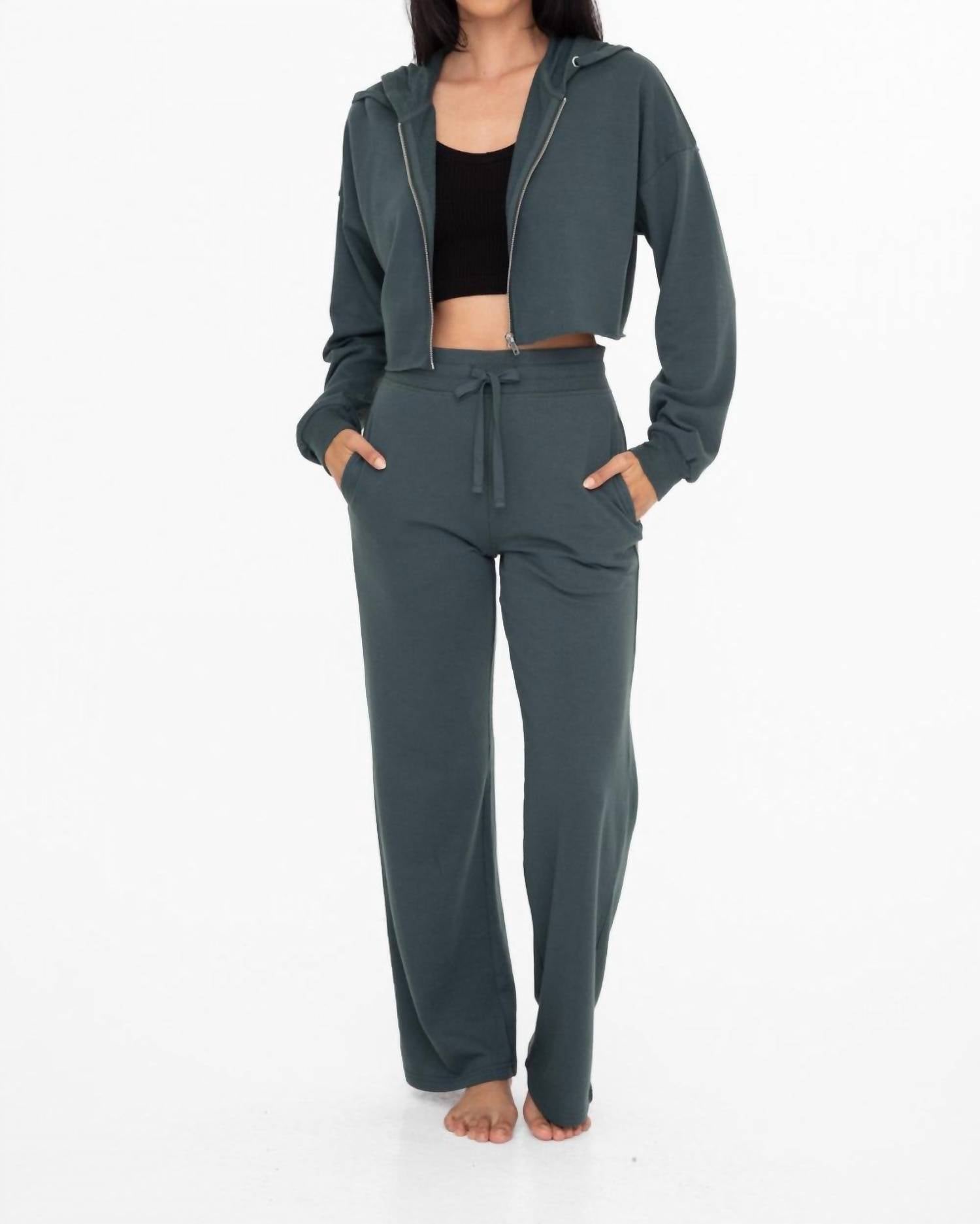 Mono B - Go To French Terry Crop Hoodie