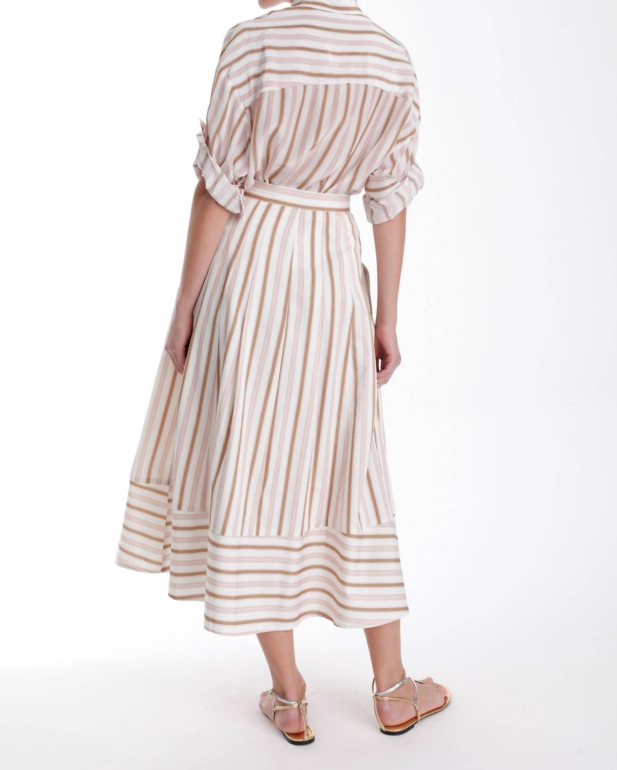 Karina Grimaldi Spencer Striped Midi Skirt in multi stripe - women's skirt - alternate view
