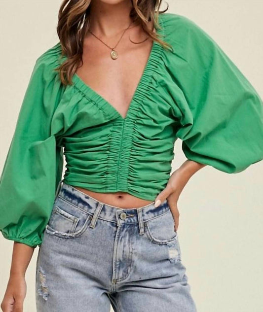 Wishlist - Carla Ruched Crop Blouse