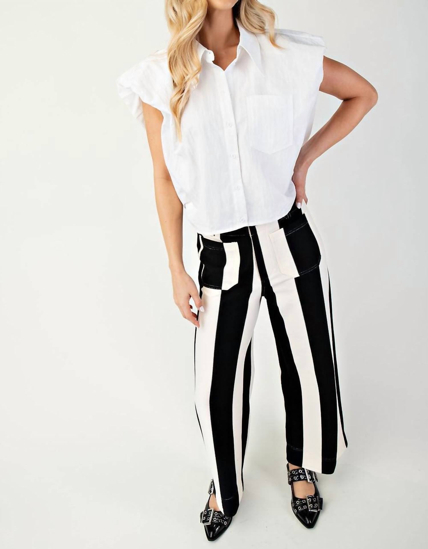 GLAM Power Poplin Shirt in white - women's shirt - view 5