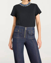 Cinq A Sept - Pearl Rhinestone Necklace Danielle Tee