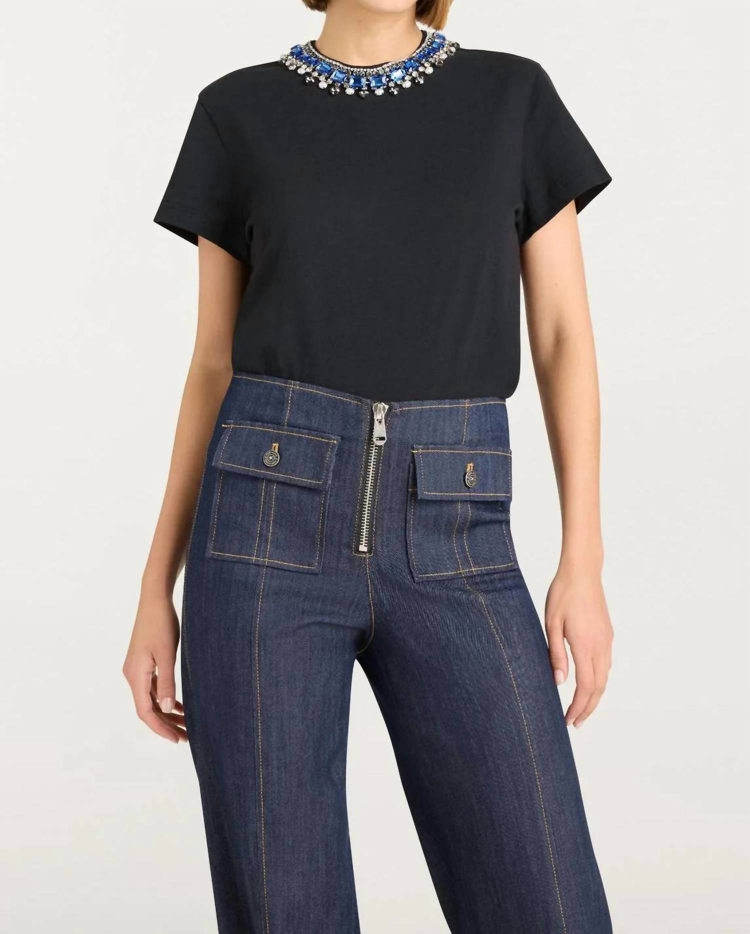 Cinq A Sept - Pearl Rhinestone Necklace Danielle Tee