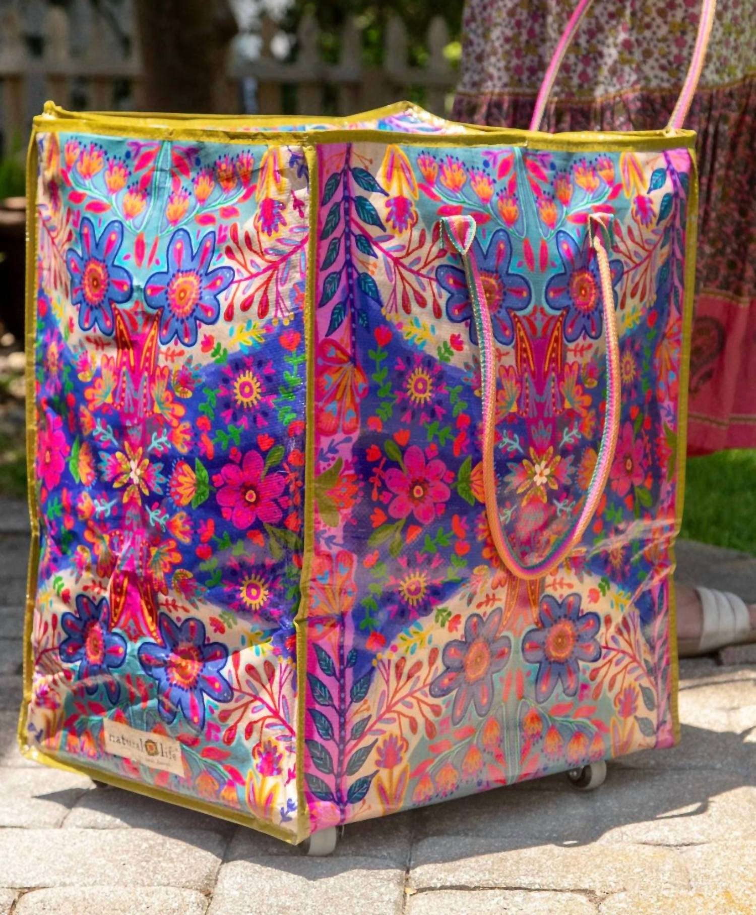 Natural Life Women's Rolling Tote Bag in multi - women's bag - detail view