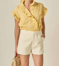 English Factory - Tansy Embroidered Ruffle Top