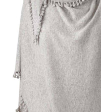 Alpine Cashmere Women's Pom Pom Triangle Wrap in birch - women's scarf - detail view
