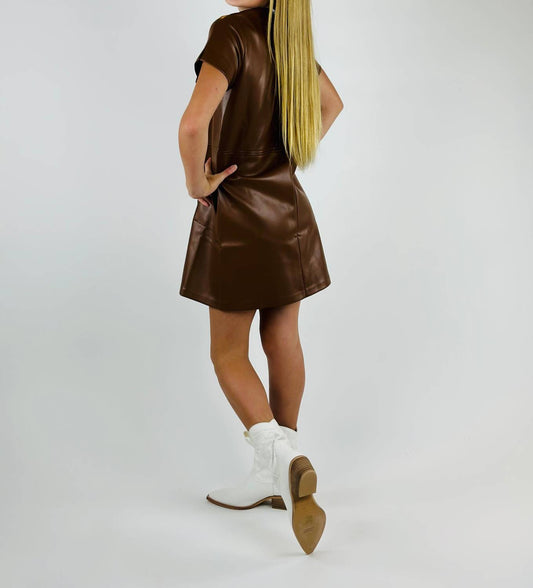 Tractr - Girls' Faux Leather Dress